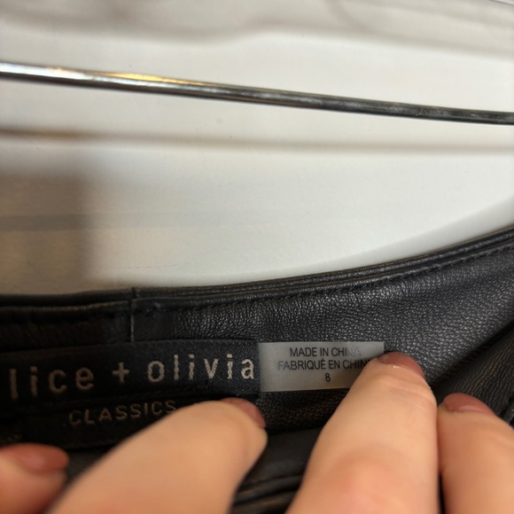 Alice + Olivia Conry Pleated Lamb Leather Shorts - Picture 5 of 10